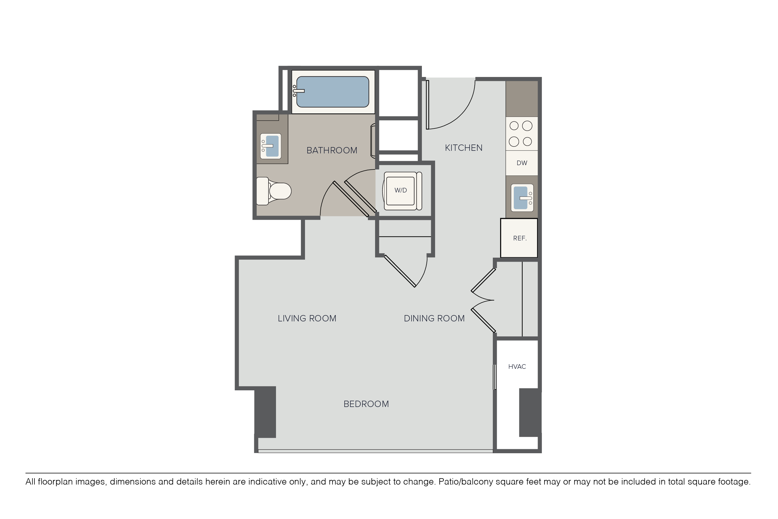 Floor plan for studio, 1 bath, 467 sqft